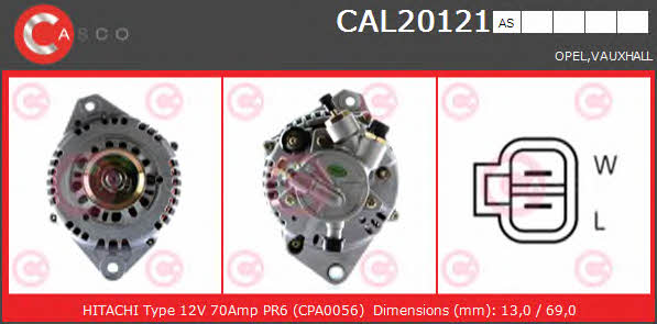 Casco CAL20121AS Alternator CAL20121AS