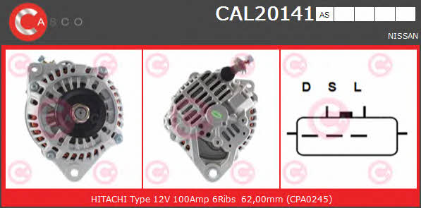 Casco CAL20141AS Alternator CAL20141AS