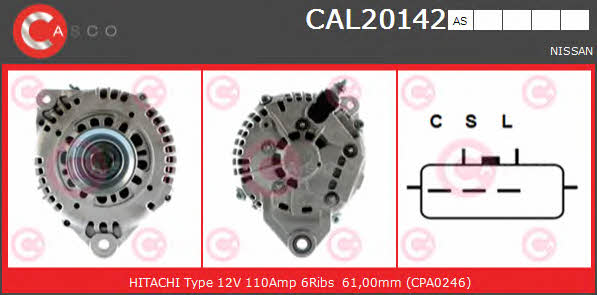 Casco CAL20142AS Alternator CAL20142AS