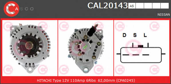 Casco CAL20143AS Alternator CAL20143AS