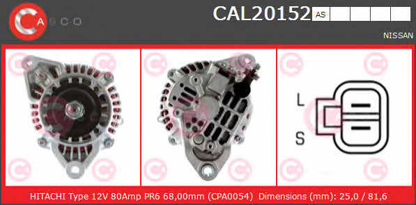 Casco CAL20152AS Alternator CAL20152AS
