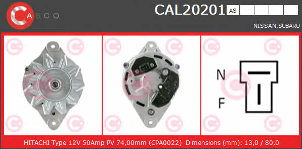 Casco CAL20201AS Alternator CAL20201AS