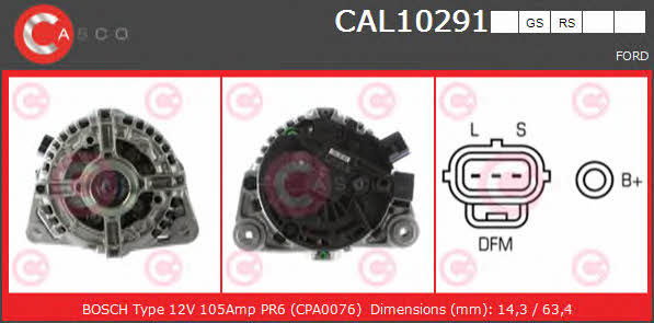 Casco CAL10291RS Alternator CAL10291RS