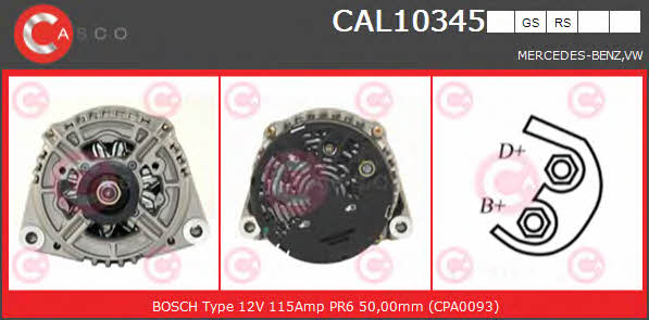 Casco CAL10345RS Alternator CAL10345RS