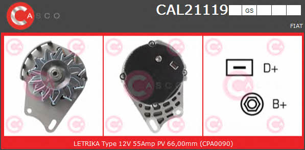 Casco CAL21119GS Alternator CAL21119GS