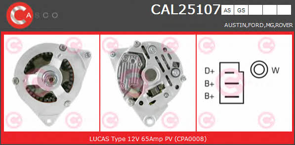 Casco CAL25107AS Alternator CAL25107AS