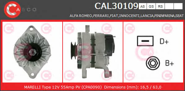 Casco CAL30109AS Alternator CAL30109AS