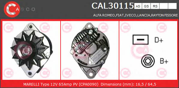Casco CAL30115AS Alternator CAL30115AS