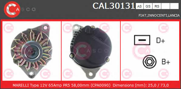 Casco CAL30131RS Alternator CAL30131RS