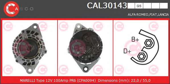 Casco CAL30143GS Alternator CAL30143GS