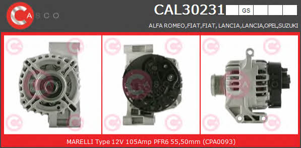 Casco CAL30231GS Alternator CAL30231GS