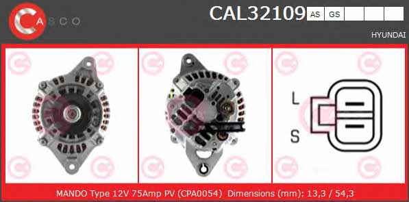 Casco CAL32109AS Alternator CAL32109AS