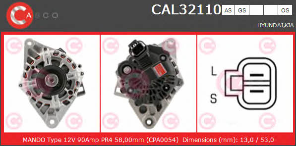 Casco CAL32110GS Alternator CAL32110GS