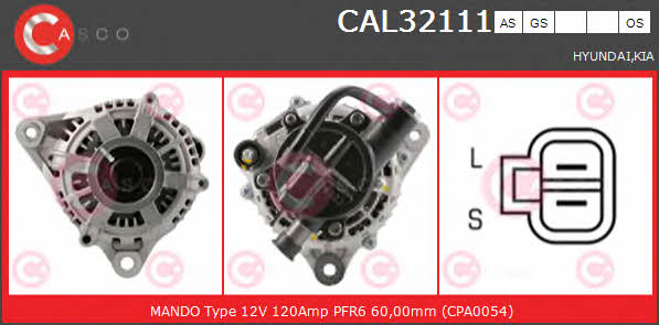 Casco CAL32111GS Alternator CAL32111GS