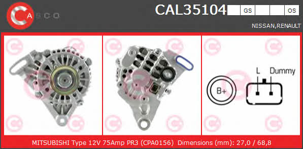 Casco CAL35104OS Alternator CAL35104OS