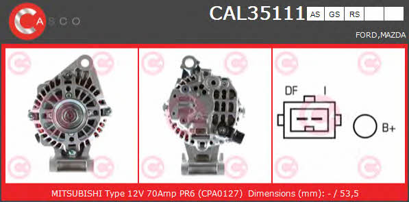 Casco CAL35111RS Alternator CAL35111RS