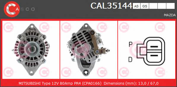 Casco CAL35144AS Alternator CAL35144AS