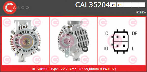 Casco CAL35204GS Alternator CAL35204GS