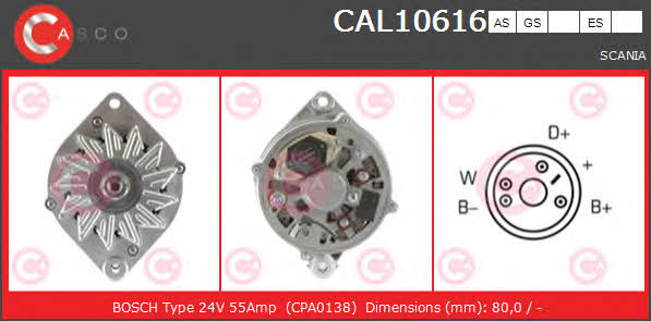 Casco CAL10616AS Alternator CAL10616AS