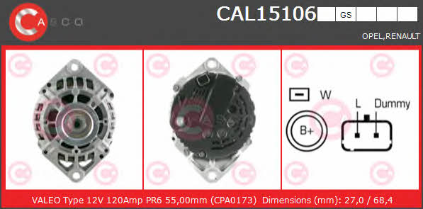 Casco CAL15106GS Alternator CAL15106GS