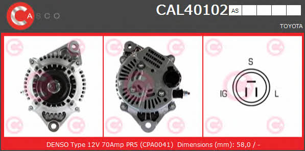 Casco CAL40102AS Alternator CAL40102AS