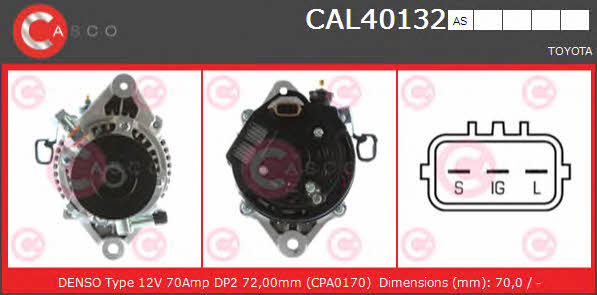 Casco CAL40132AS Alternator CAL40132AS CAL40132AS Casco Alternator
