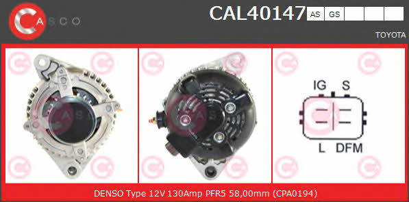 Casco CAL40147AS Alternator CAL40147AS