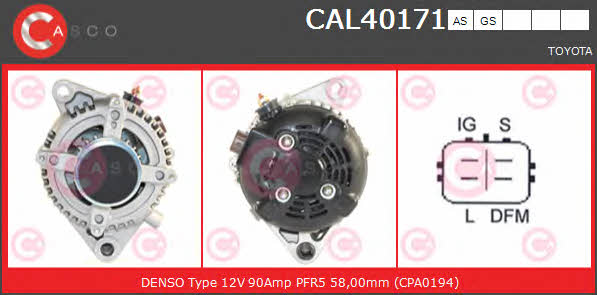 Casco CAL40171GS Alternator CAL40171GS