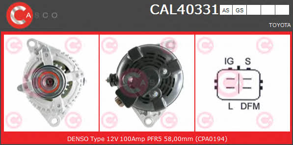 Casco CAL40331GS Alternator CAL40331GS