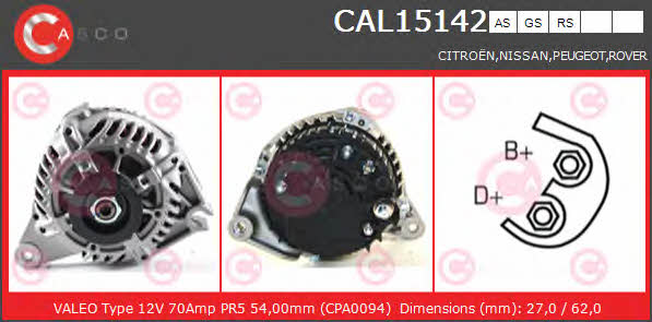 Casco CAL15142AS Alternator CAL15142AS