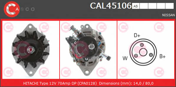 Casco CAL45106AS Alternator CAL45106AS