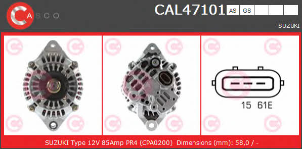 Casco CAL47101AS Alternator CAL47101AS
