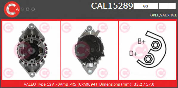 Casco CAL15289GS Alternator CAL15289GS