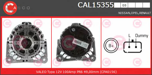 Casco CAL15355GS Alternator CAL15355GS