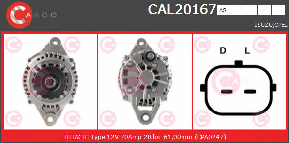 Casco CAL20167AS Alternator CAL20167AS