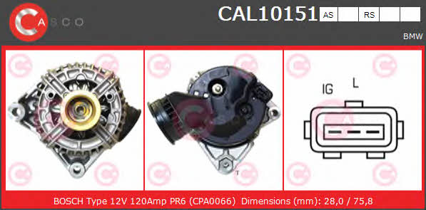 Casco CAL10151AS Alternator CAL10151AS