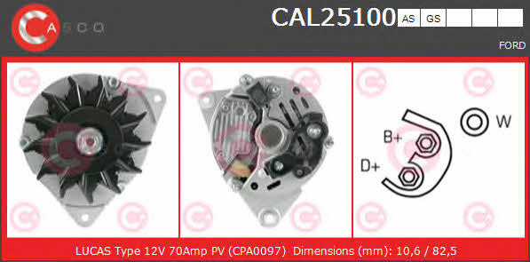 Casco CAL25100GS Alternator CAL25100GS