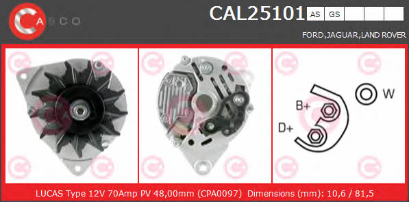 Casco CAL25101GS Alternator CAL25101GS