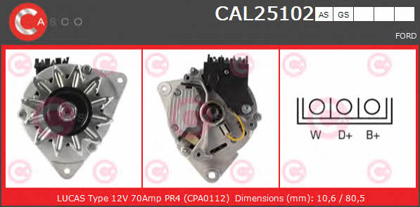 Casco CAL25102AS Alternator CAL25102AS