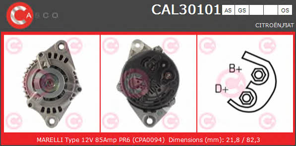 Casco CAL30101AS Alternator CAL30101AS