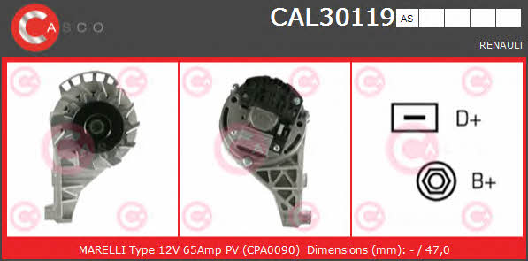 Casco CAL30119AS Alternator CAL30119AS