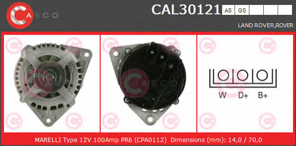 Casco CAL30121GS Alternator CAL30121GS