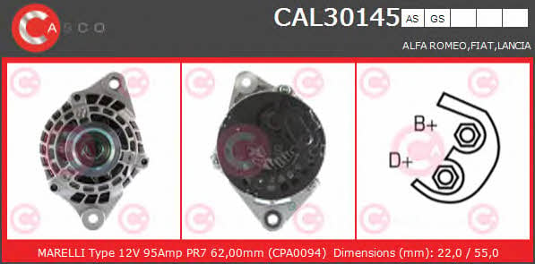 Casco CAL30145AS Alternator CAL30145AS