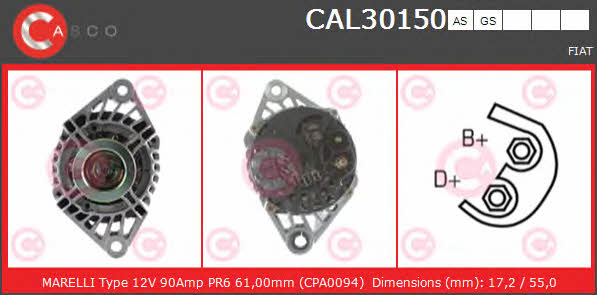 Casco CAL30150AS Alternator CAL30150AS