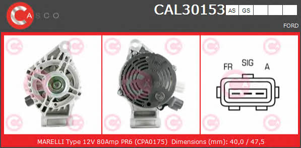 Casco CAL30153AS Alternator CAL30153AS
