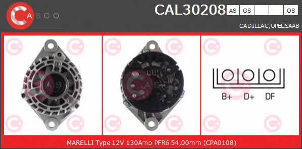 Casco CAL30208AS Alternator CAL30208AS