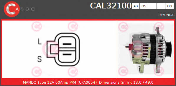 Casco CAL32100AS Alternator CAL32100AS