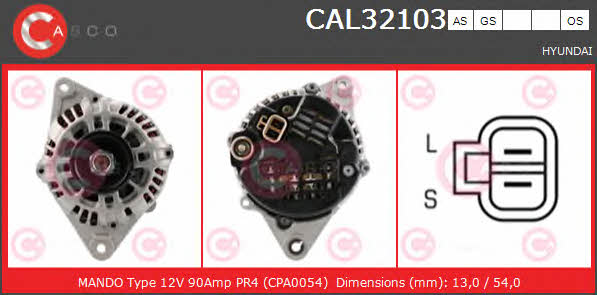 Casco CAL32103GS Alternator CAL32103GS