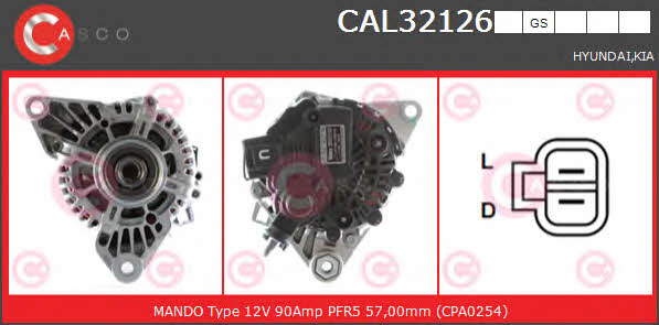 Casco CAL32126GS Alternator CAL32126GS