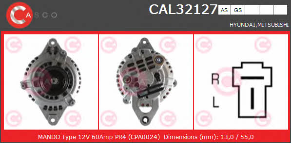 Casco CAL32127GS Alternator CAL32127GS